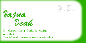 hajna deak business card